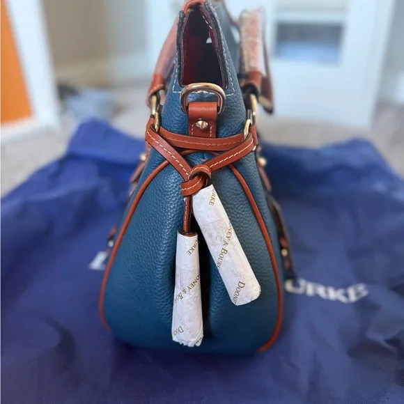 NTW Large Pebbled Leather Satchel in color Jeans - Picture 5 of 10